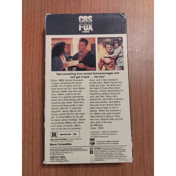 Commando Arnold Schwarzenegger VHS Tape 1985 CBS FOX Video - Picture 3 of 7